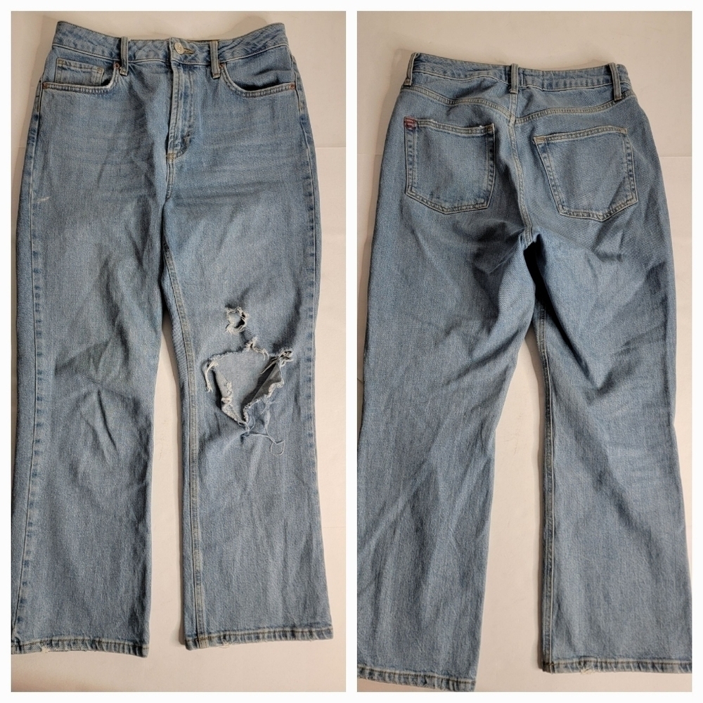 BDG Jeans Womens 30 Straight Kick High Rise Stretch Distressed